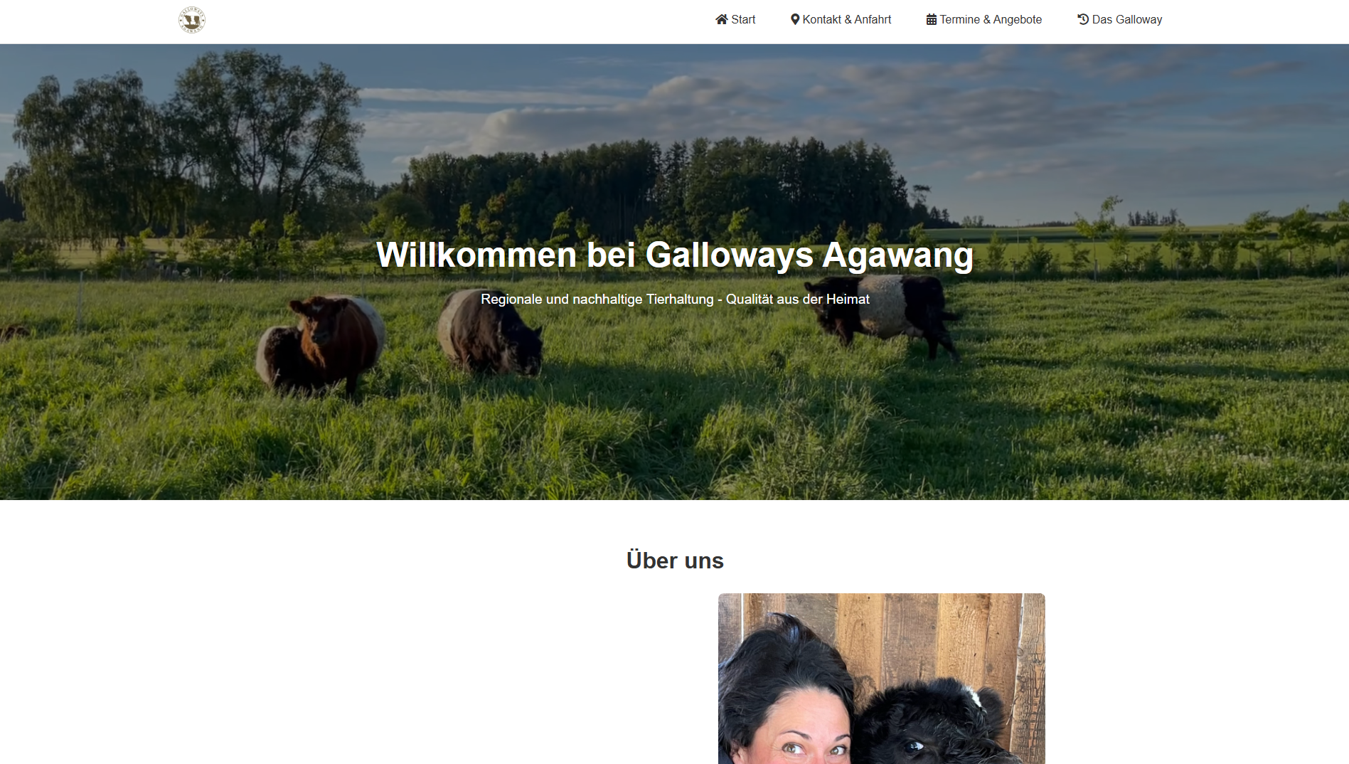 Screenshot der Galloways AGWAng Hauptseite